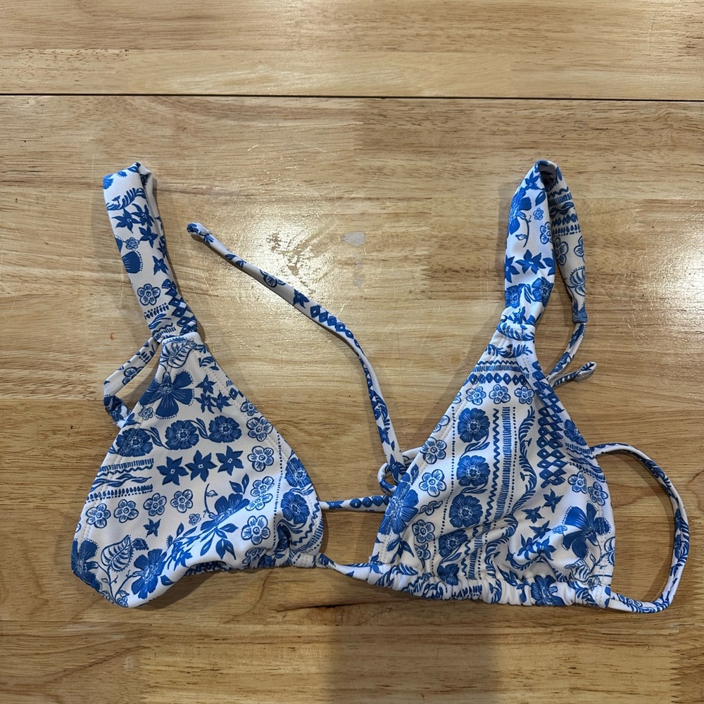 Wild Fable Blue and White Bikini Top